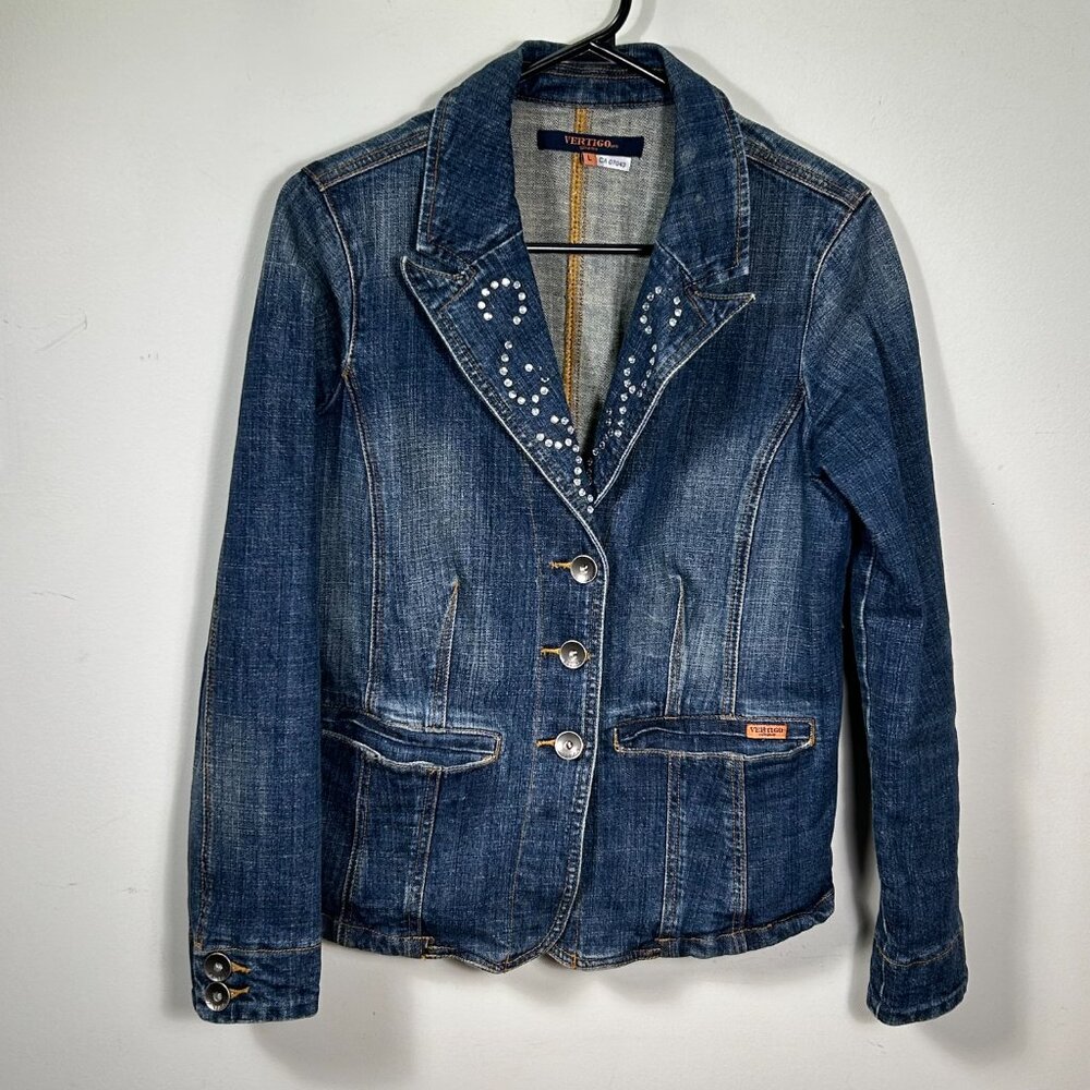 VERTIGO cotton jean Jacket . Size L